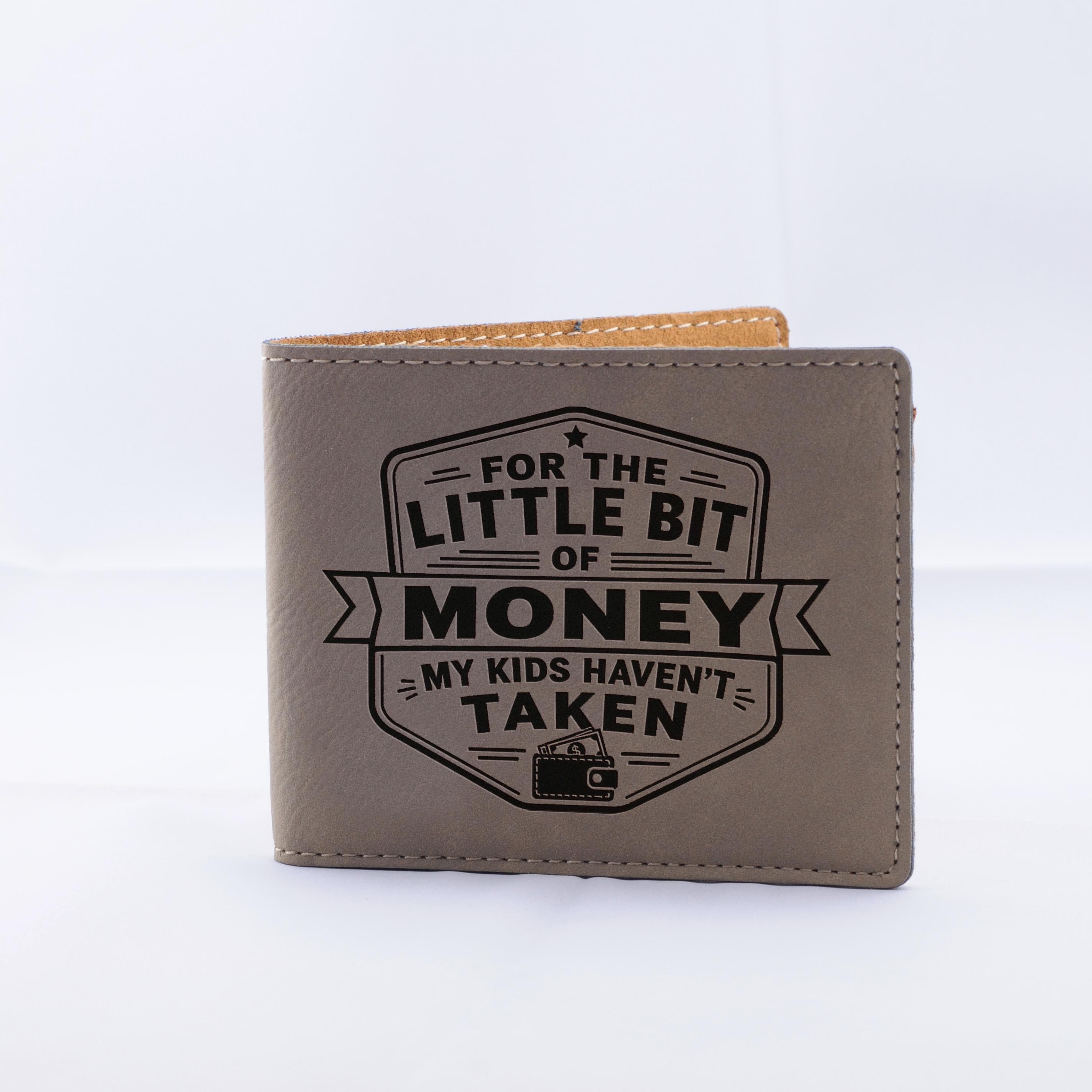 Engraved Wallet For Dad – Brown Leather Slim Bifold Wallet With Card Slots
