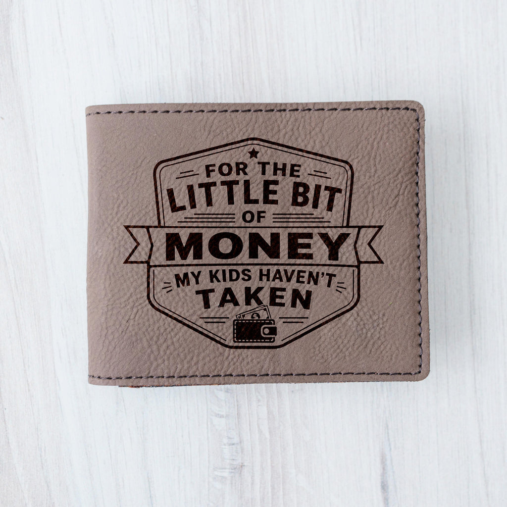 Engraved Wallet For Dad – Brown Leather Slim Bifold Wallet With Card Slots