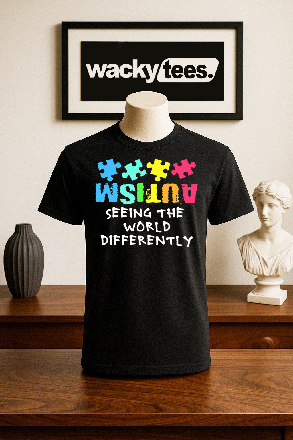 Seeing The World Differently Autism Awareness Graphic Tee Shirt