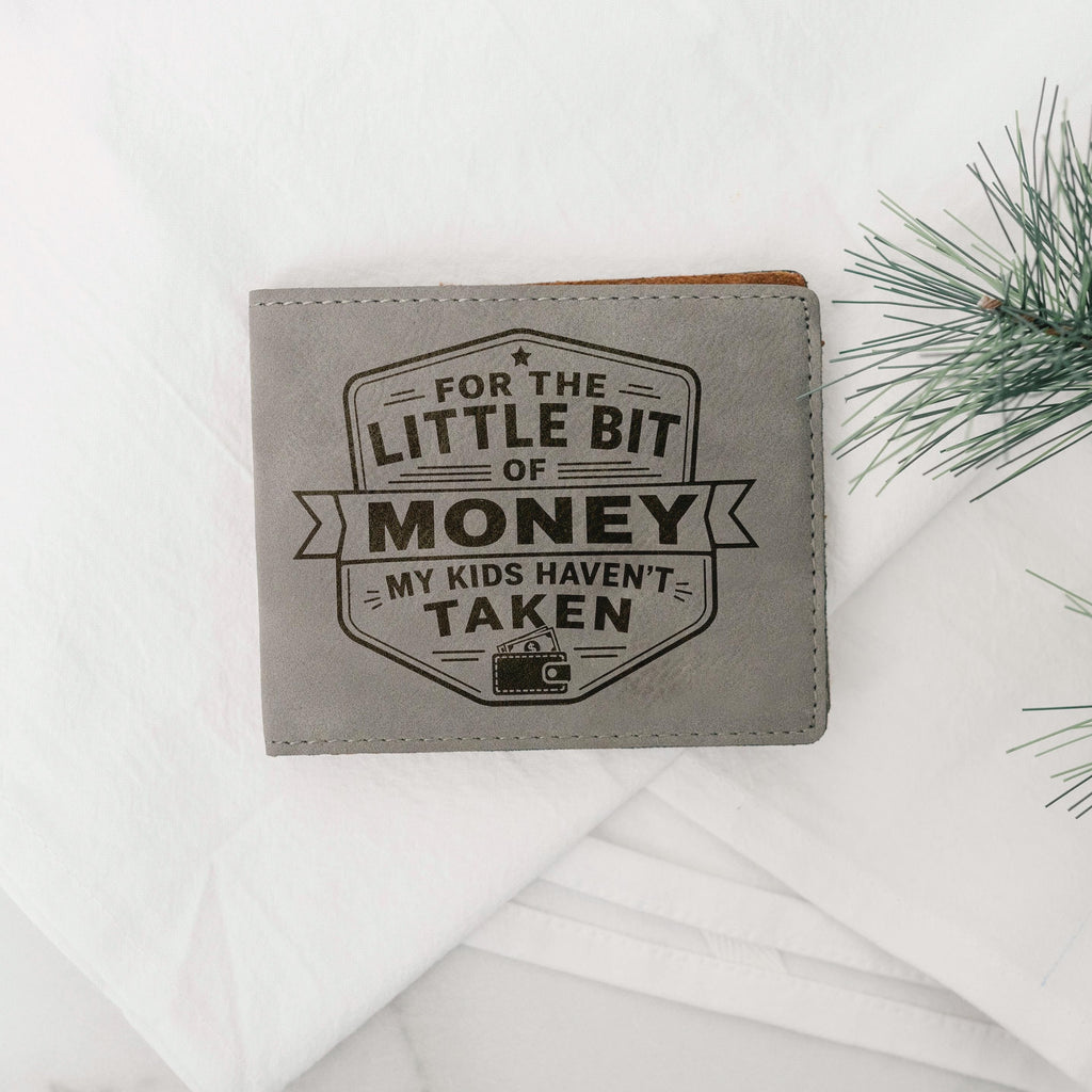 Engraved Wallet For Dad – Brown Leather Slim Bifold Wallet With Card Slots