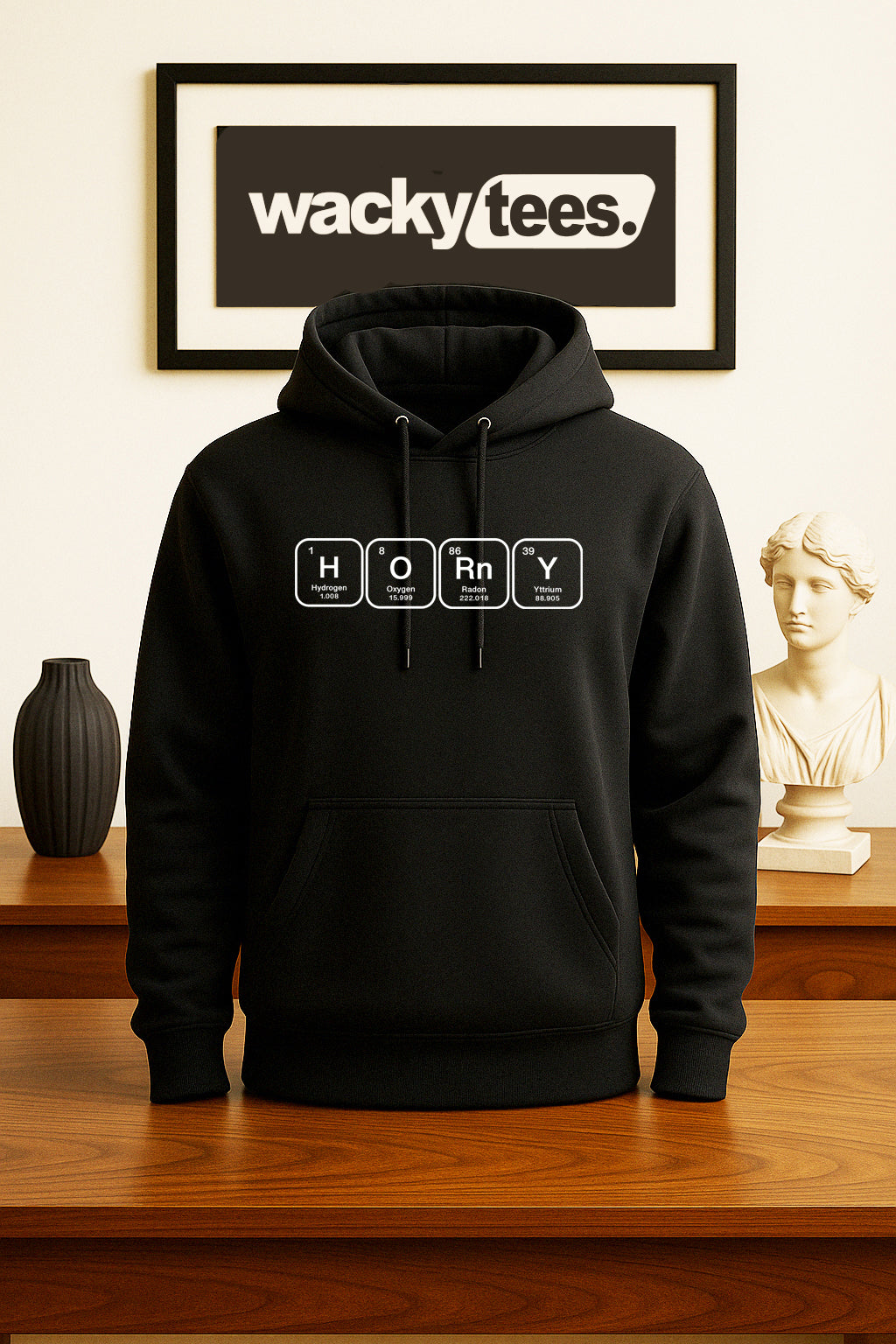Periodic Table - Horny Science Lettering Funny Adult Humor Graphic Tee Shirt