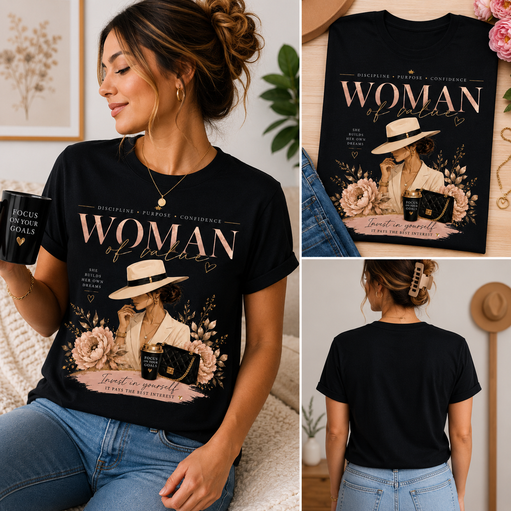 Woman of Value Inspirational Graphic T-Shirt